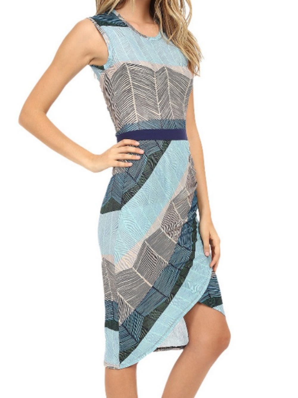 BCBGMaxAzria Mikela Shirred Wrap Midi Dress